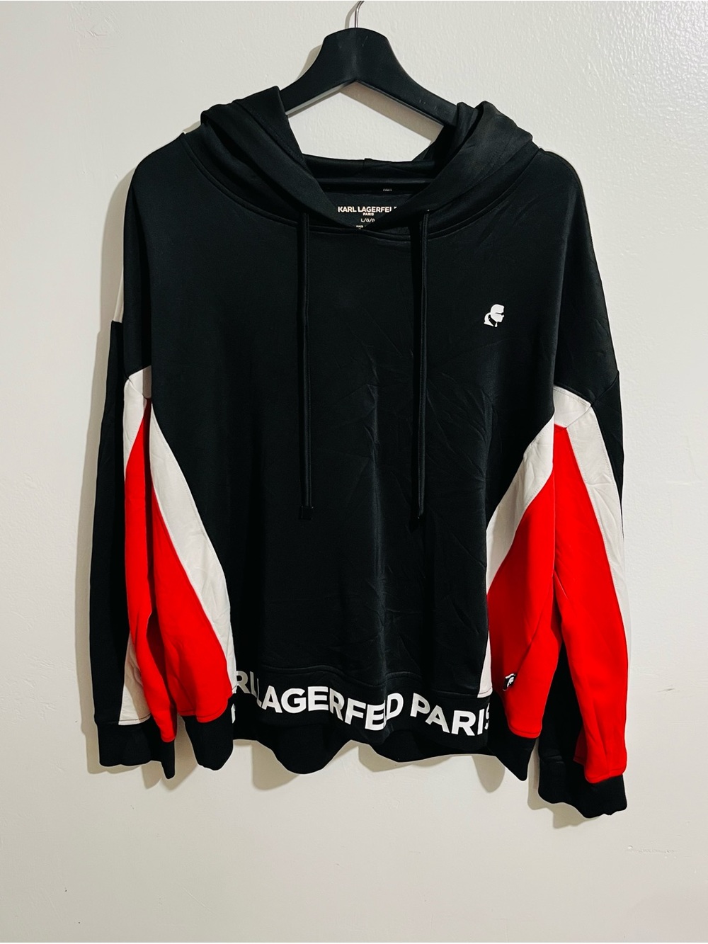Karl Lagerfeld Paris Women’s Colorblock Pullover Hoodie Size L